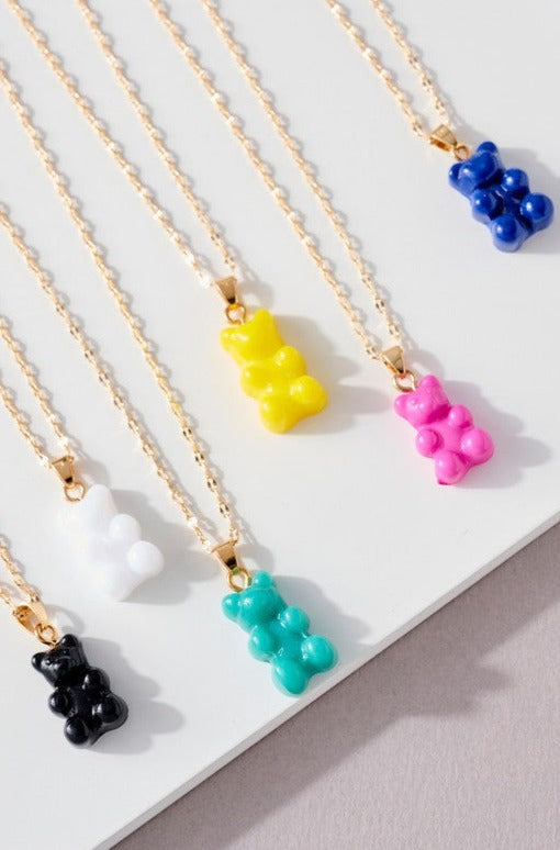 Gummy Bear Necklace - Cobalt Blue