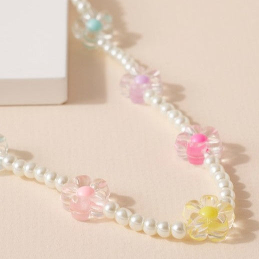 Bella Pearl Flower Necklace