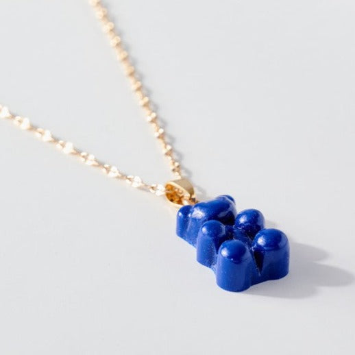 Gummy Bear Necklace - Cobalt Blue