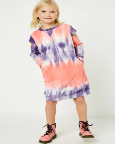 Tie dye outlet cold shoulder dress