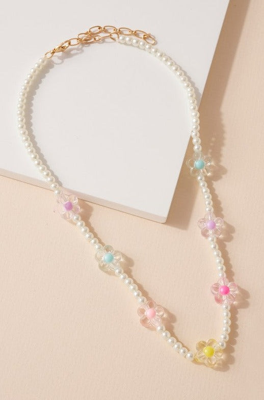 Bella Pearl Flower Necklace