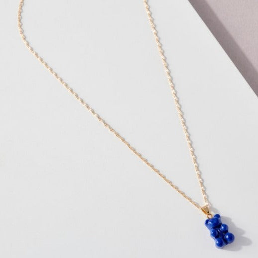 Gummy Bear Necklace - Cobalt Blue